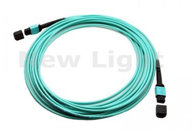 MPO - le câble à fibres optiques à plusieurs modes de fonctionnement du noyau OM3 de MPO 12, 3M a pré terminé le câble optique de fibre