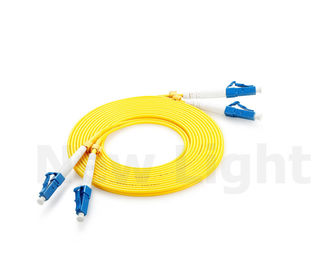 Câble de jaune de fibre de duplex du câble optique 3.0mm Lszh de fibre de mode unitaire de connecteur de LC-LC