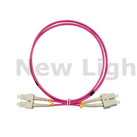 3 mètres de Sc - duplex de corde de correction de câble optique de fibre multimode de Sc avec le câble de l'agrafe OM4