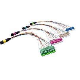12 fibres éventent le câble de MTP MPO OM3/OM4 pour des cassettes d'interconnexion