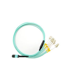 12 fibre du câble OM3 du noyau MPO MTP Mpo optique à l'OIN de la CE de corde d'évasion de LC diplôméee