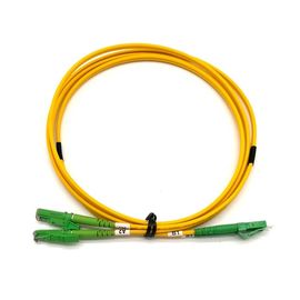 PVC du SM optique jaune DX de connecteur de chapeau en métal de la fibre RPA de corde de correction d'Outjacket E2000 d'intérieur