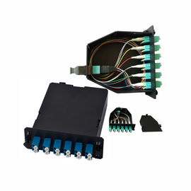 Bas connecteur de Mpo Mtp d'insertion de perte de la fibre OS2 24 et cassette de fibre d'adaptateur de duplex de LC