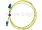 Corde de correction jaune de fibre de LC LC, matériel de PVC câble optique recto de fibre de 3 mètres