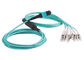 MPO MTP éventent le câble MPO à la corde de correction optique de fibre de l'évasion 8/12 de duplex de LC