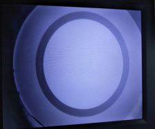 300Î¼m core diameter end face at 200x magnification after grinding