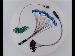 12 fibres déploient le câble OM3/OM4 de MTP MPO pour les cassettes d'interconnexion