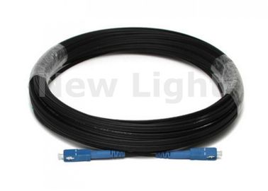 corde de correction recto de fibre de SM de Sc 10m, câble optique noir de fibre de la couleur FTTH