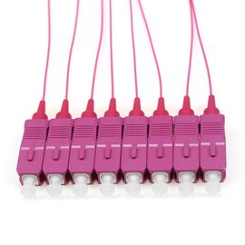 Le tresse optique de fibre de Sc OM4/PC, les câbles de 1 de M pullover de fibre 12 colore 0.9mm