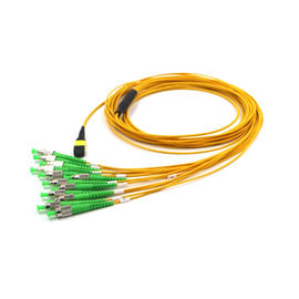 La fibre 12 éventent le bas jaune MTP MPO de perte à la longueur de corde de correction de câble de tronc de St RPA Mpo 1 mètre