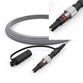 Câble d'interface gris optique imperméable de connecteur en métal de mode unitaire de corde de correction de fibre