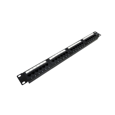 acheter Panneau de patch de réseau 1U noir pour les compatibilités Cat5e/Cat6/Cat6a/Cat7 Certifié RoHS/UL/CE online manufacture
