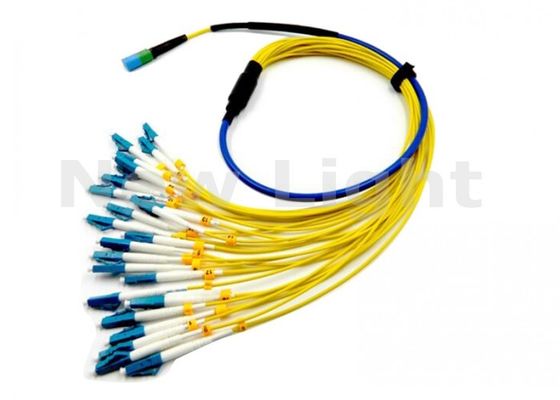 acheter Cordon de brassage fibre optique monomode à 24 fibres MPO-LC croisé avec longueur optionnelle online manufacture