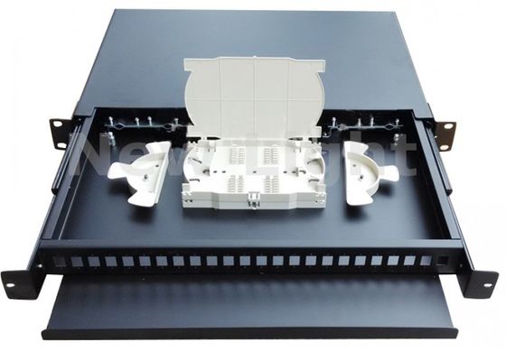 acheter Panneau de brassage fibre optique intérieur 19 pouces 24 ports type tiroir, châssis de distribution monté en rack online manufacture