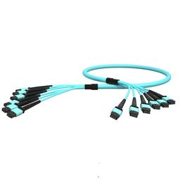acheter Câble optique MPO de fibre de PVC de noyau d'ODM OM3 12 d'OEM au mâle Aqua Fan Out de MPO online manufacture