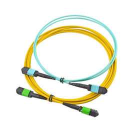 acheter 12 câble du noyau MPO MTP, câbles équipés optiques jaunes de fibre de tronc de couleur pour SFP online manufacture