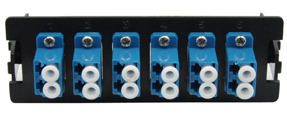 acheter 12 ports LC Duplex panneau de patch de fibre optique avec matériau plastique et installation de clip pour la distribution 1U de 19 pouces online manufacture