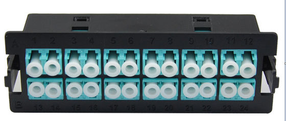 acheter Panneau de patch en fibre optique LC Duplex 24 ports noir avec installation de pinceau pour boîte de distribution à montage de rack 1U online manufacture