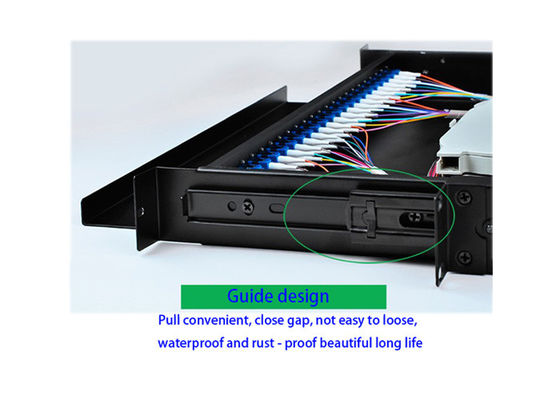 acheter Cadre de distribution de fibres optiques multimode de taille standard avec adaptateurs 24LC / SC et conception de montage de rack pour les réseaux FTTH online manufacture