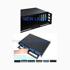 acheter taille standard optique LC de tableau de connexions de fibre de noir de 1U 2U 3U/port de Sc/St/FC online manufacture