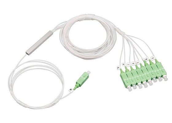 acheter Répartiteur PLC de type mini 1x8 avec connecteur SC et tube en acier inoxydable pour réseaux de fibre optique online manufacture