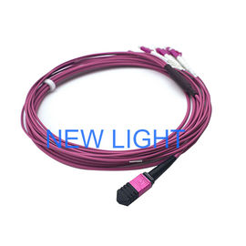 acheter Femelle de câble de tronc de LSZH MPO 4 au câble à plusieurs modes de fonctionnement de correction de la fibre de Sc de DX OM3 online manufacture