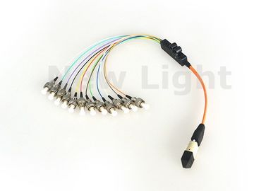 Câble coloré du noyau MPO MTP du mode unitaire 12 pour le réseau/Data Center de zone de stockage