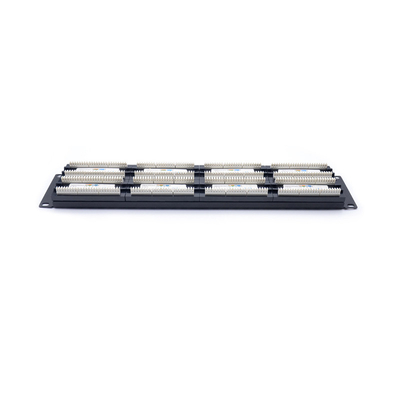 1U 2U Gestion du câble Ethernet Panneau de patch Krone IDC Termination Panneau métallique noir