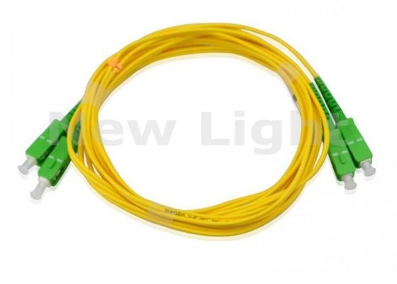 FTTH SC APC patch cord de diamètre 2,0 mm câble à fibre optique duplex à mode unique longueur 3 mètres