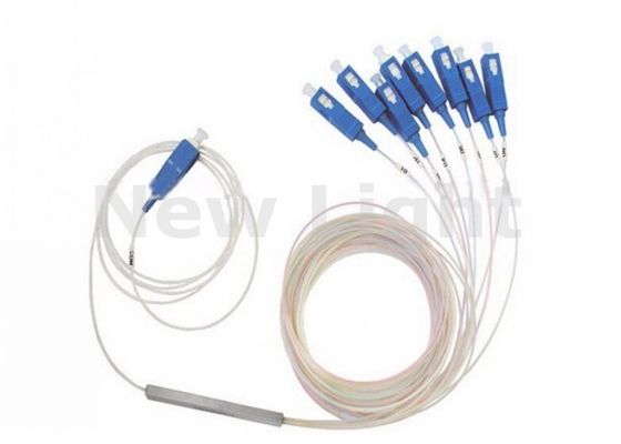 SC UPC 1x8 PLC Splitter en fibre optique Type de tube en acier pour FTTH avec mode unique et faible perte d'insertion