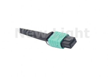 Noyau multi du mode OM3 8 de MPO de câble vert de fibre 10 mètres pour QSFP/émetteur-récepteur
