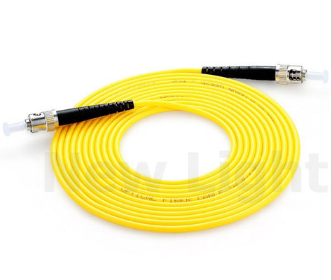 ST/UPC Cordon de patch en fibre optique à mode unique avec 2,0 mm de diamètre, câble de patch en PVC/LSZH jaune
