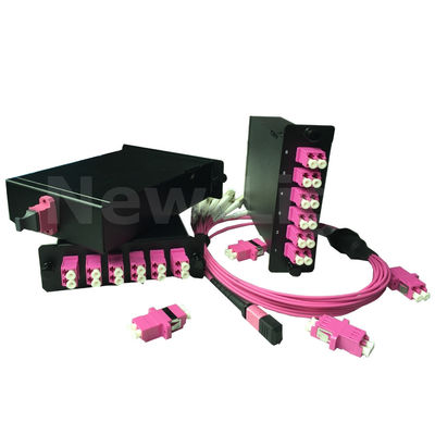 Module de cassette MPO 1U monté sur un rack avec 144 cœurs OM3 cadre de distribution multimode en fibre optique