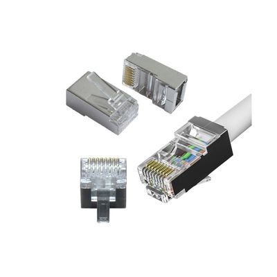 Connecteur RJ45 CAT7 OEM avec perles de ferrite pour une bande passante de 600 MHz et une diaphonie faible