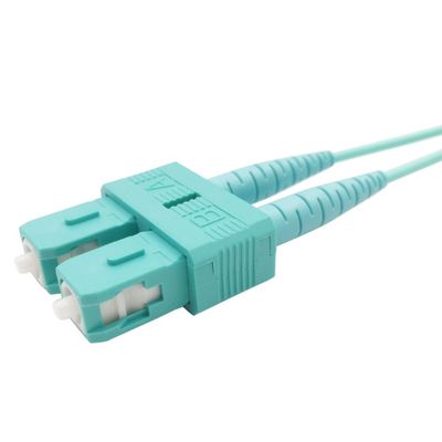 Câble de raccordement fibre optique duplex SC-LC OM3-300 avec couleur aqua pour transfert de données à haut débit