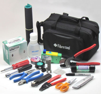 Kit d'outils en fibre optique HW-306B avec sac à dos léger, ciseaux Kevlar et stripper 5 en 1 pour techniciens