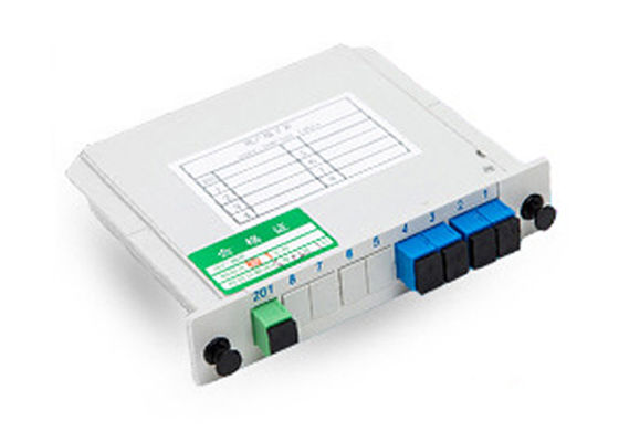 Répartiteur de fibre optique PLC enfichable 1x4 de conception compacte avec connecteur SC pour réseaux LAN, WAN et métropolitains