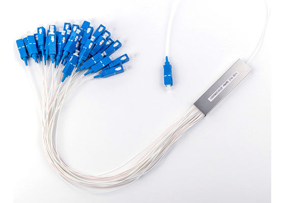Splitter PLC mini de type 1x32 avec connecteur SC/PC et tube en acier inoxydable pour réseaux à fibres optiques
