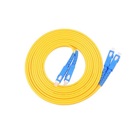 Cordon de brassage fibre optique Duplex bleu SC UPC monomode 1310nm avec câble G652D et perte d'insertion ≤0.3dB